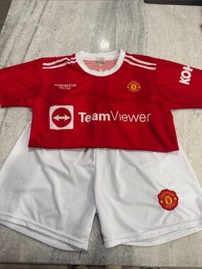 Manchester United Kids' Jersey & Shorts Set - Red and White